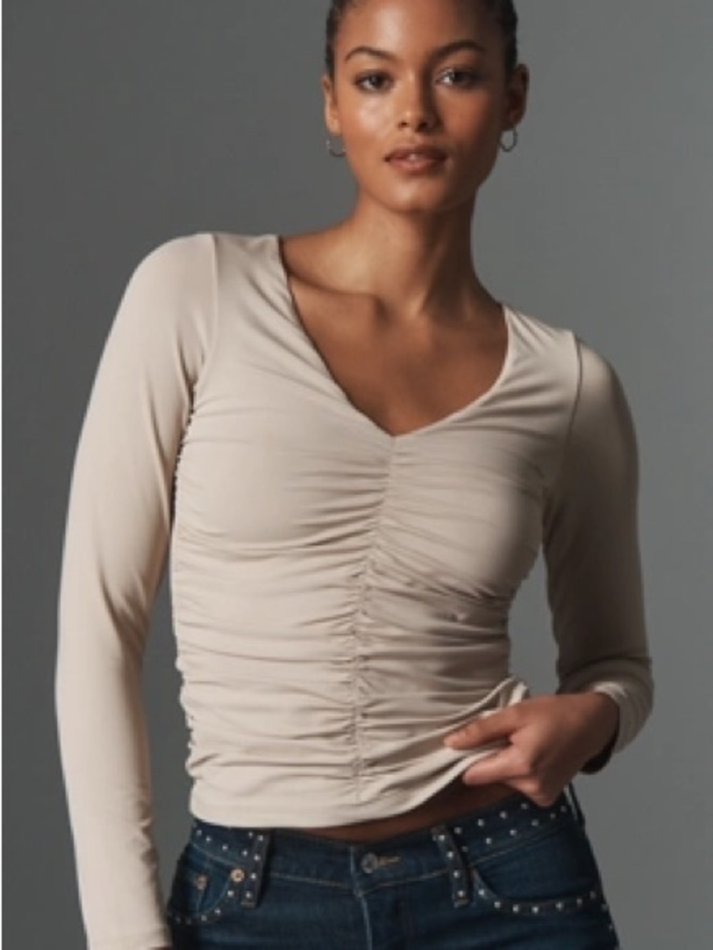 NWT Anthropologie Maeve Long Sleeve Ruched Top Plus Size 2X